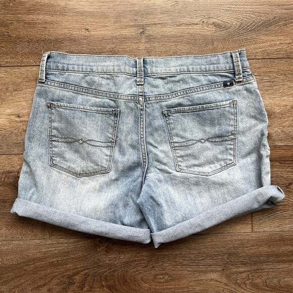 Lucky Brand Jean Shorts Womens 6/28 The Roll Up Denim Embroidered Boho Hippie - Picture 11 of 11